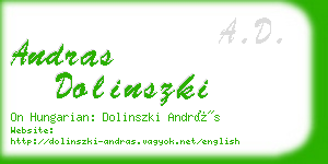 andras dolinszki business card